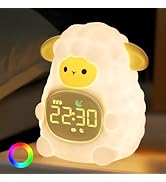 Sheep Alarm Clock with Night Light for Kids with Sleep Training and Sound Machine, Rechargeable S...