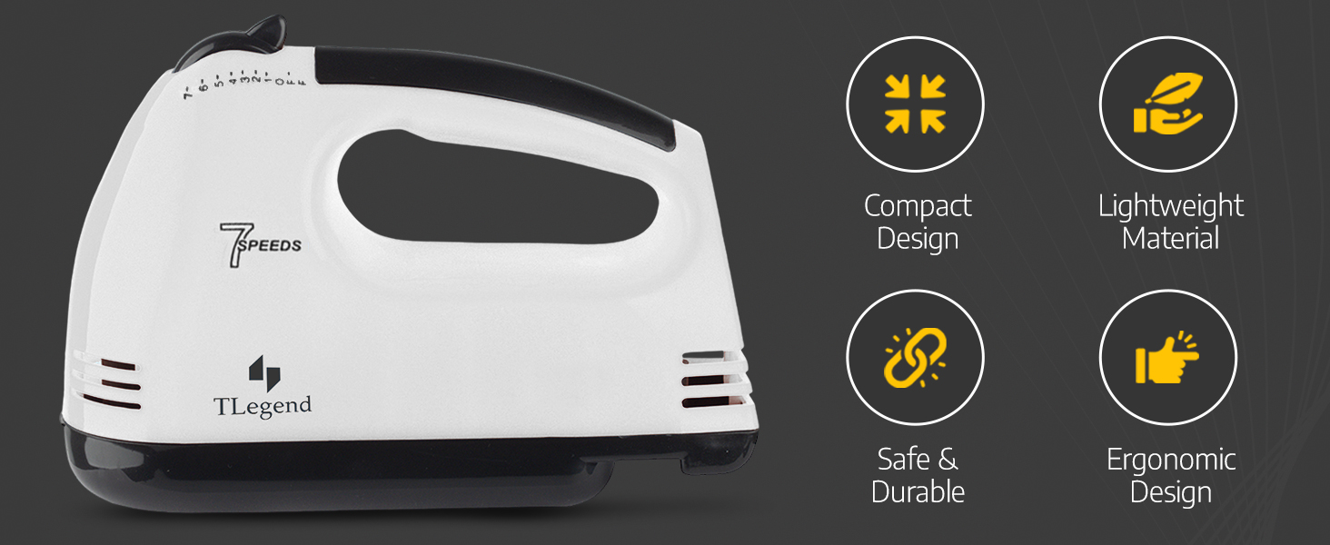 hand mixer electric handheld stand dough hook traditional beaters whisk mixing 7 speed hand mixer