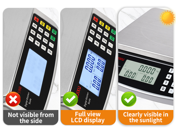 full view lcd display food scale
