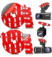 4Pcs Adhesive Sticky Pads for Front and Rear Dash Cam, Heat Resistant Round Mounting Tape for Das...
