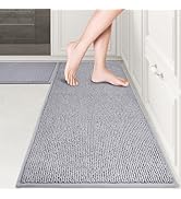 PURRUGS Machine Washable Kitchen Rug Set of 2, Non-Slip/Skid Kitchen Runner Rugs &amp; Floor Mats, Su...