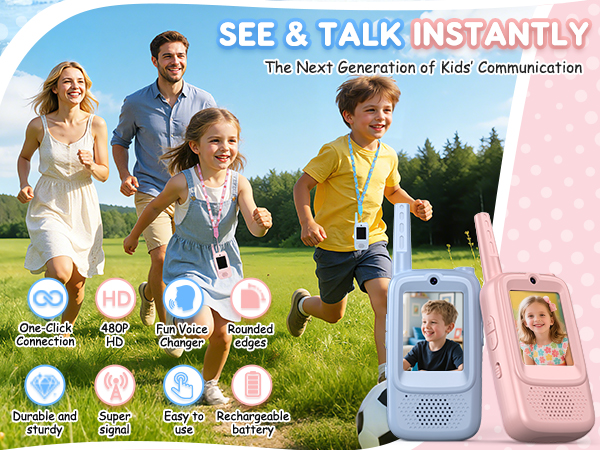 Fun Outdoor Toy for Kids - Multifunctional Video Walkie Talkies for Kids