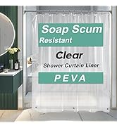 AmazerBath Shower Curtain Liner, 72x72 Clear Shower Curtain Liner, Waterproof Plastic Shower Line...