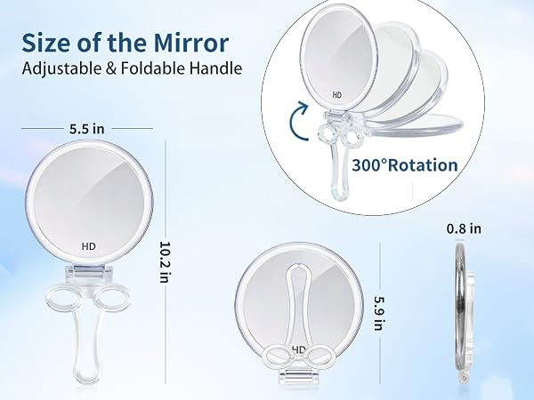 10x 20x 30x 40x magnifying mirror, hand mirror, handheld mirror, travel makeup mirror, small mirror