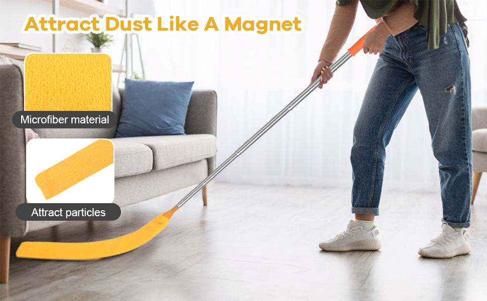 Retractable Gap Dust Cleaner Brush with Long Handle