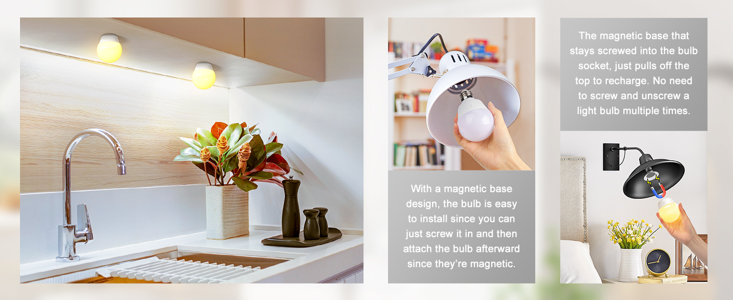 E26 Rechargeable Light Bulb with Remote