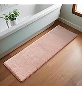 Chenille Pink Bathroom Rugs Runner Narrow Long Absorbent Quick Dry Bath Mat Memory Foam Bathroom ...