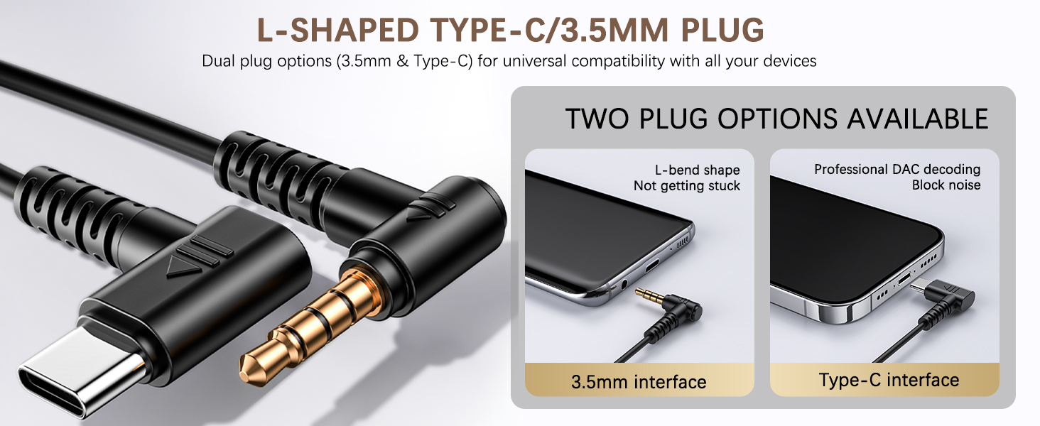 L-SHAPED TYPE-C/3.5MM PLUG