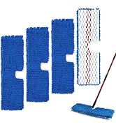 4 Pack Mop Head Replacement Compatible with O-cedar Hardwood Floor 'N More Microfiber Dual or 3-A...