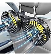 Poraxy Car Fans for Backseat Kids, Dual Head Car Fans that Blow Cold Air, Cooling USB Back Seat 3...