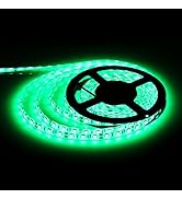 SUPERNIGHT Green LED Light Strip, 16.4ft Bright Green LED Tape Lights, 300 Units SMD 5050 LEDs, I...