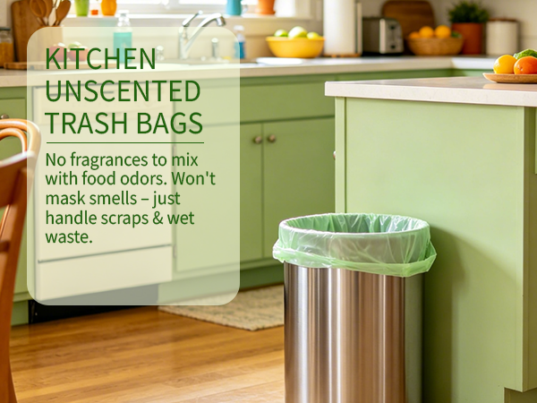 Trash Bags - Colored Small Garbage Bags Unscented Can Liners