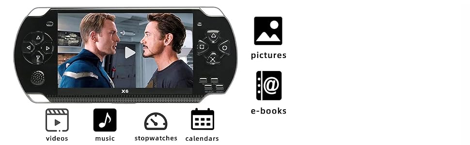 It's not just a game console,Support video, music, e-book.