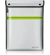 BOECIOG Upgraded Fireproof Document Bag, 15 in x 11 in Large Capacity with Waterproof Zipper, Fla...