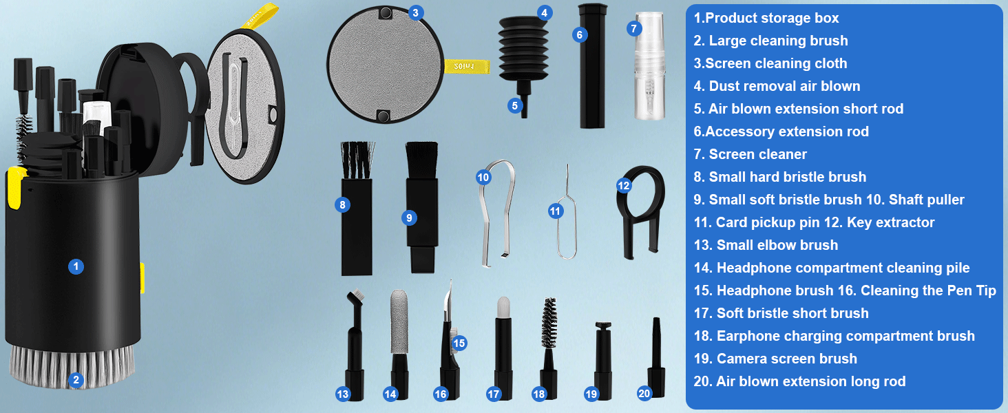 Headphone compartment cleaning pile Camera screen brush Screen cleaner Headphone brush