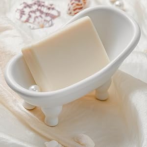 white bathtub soap dish