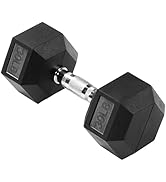 OLIXIS Rubber Hex Exercise &amp; Fitness Dumbbell, Weights Set with Anti-Roll Design, Strength Traini...