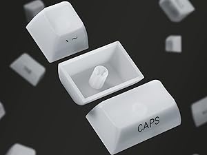 Keyboard Keycaps Jelly - Ceramic Keycaps 75%, Clear White Key Cap, Transparent Side Printed