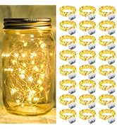 chzk 24 Pack Fairy Lights 7Ft 20 LED Twinkle String Lights Battery Operated Lights Waterproof Fir...