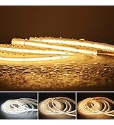 MALIIGAZA IP68 Waterproof 12V COB LED Strip, 16.4FT CRI>90 480LEDs/m 11W/M, 6000K Super Bright LE...