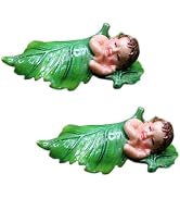 YuanHolumid 2Pcs Sleeping Fairy Miniature Figurines, Fairy Garden Animals for Garden, Accessories...