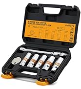 ELEAD 8-Piece 3/8" Drive Spark Plug Socket Set with Universal Joint, Spark Plug Gapper and 6" Ext...