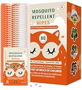 80 PCS Mosquito Repellent Wipes, Individually Wrapped Insect Repellent Wipes Made of Natural Plan...
