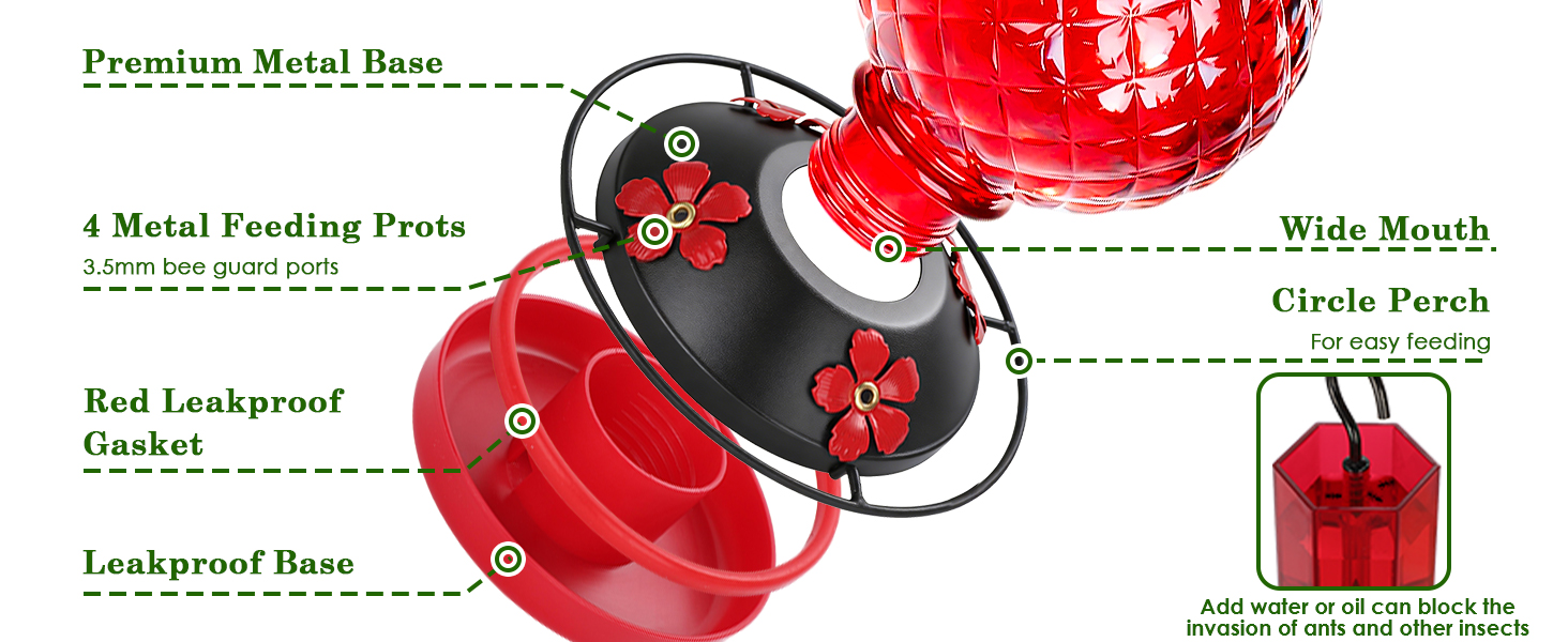 Glass Hummingbird Feeder