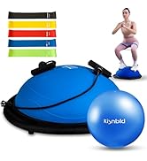 kisnbld Half Balance Ball Trainer, Inflatable Half Exercise Ball Balance Trainer with Pilates Bal...