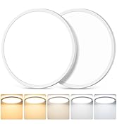 12 Inch 3200LM LED Flush Mount Ceiling Lights, 2-Pack 24W Ceiling Light Fixtures, 2700K/3000K/400...