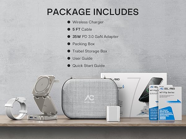 AC ISLAND W7 Flip 5 in 1 Charging Station for MagSafe