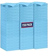 GLIMGLINT Blue Microfiber Cleaning Cloth,150PK Reusable Cleaning Rags,Highly Absorbent Shop Rags ...