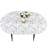 Pioggia Oval Classic Elastic Edged Flannel Backed Vinyl Fitted Table Cloth Waterproof Oil-Proof P...