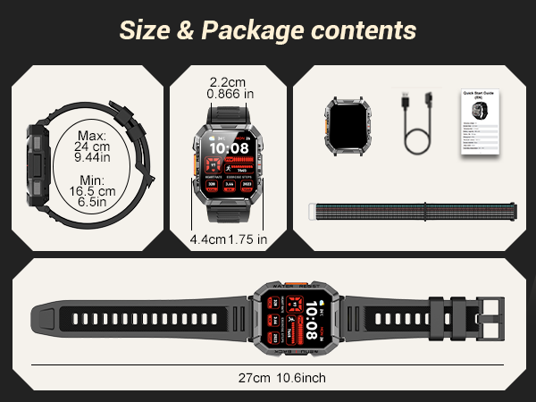 Size &amp;amp; Package contents