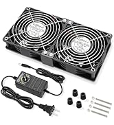 AmRunJe Big Airflow 240mm Dual Window Fan with AC Variable Speed Controller, Powerful Register Bo...