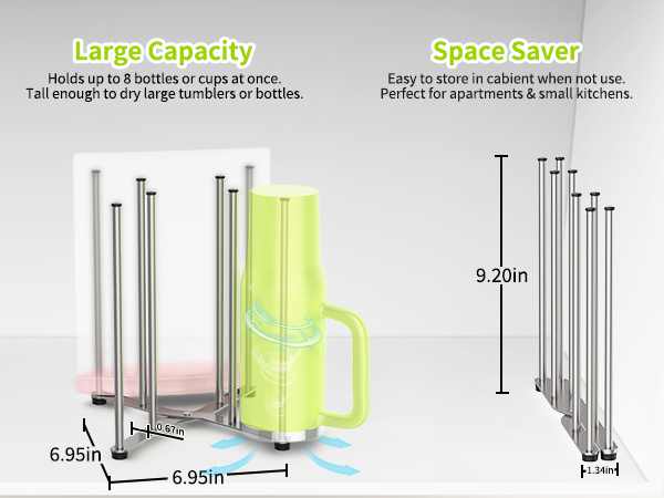 collapsible bottle rack dryer, saving space for small kitchens