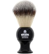 Kent BLK8S Shaving Brush with Ultra-Soft Silvertext Synthetic Bristles and Black Resin Handle to ...
