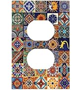 Talavera Mexican Tiles Traditional Color Decoration Print Outlet Covers 1 Gang Duplex Light Switc...
