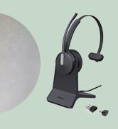 Yealink BH70 Mono Wireless Headset with Mic for Work, Bluetooth Headphone Teams Certified, up to ...