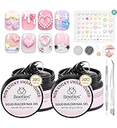 Beetles 3D Sculpting Gel for Nail Art,2 oz Clear Solid Builder Nail Gel,5 in 1 Non-Sticky Hand Bu...