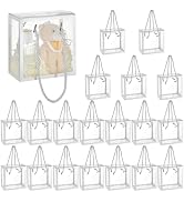 BENECREAT 20 Sets Clear PVC Favor Boxes, 2.9x5.6x5.6 Inch Treat Gift Boxes with Silver Border Lac...