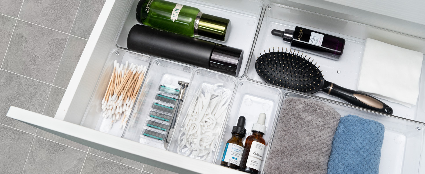 bathroom drawer organizer trays