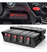 Nilight 4 Gang Rocker Switch Box SPST Toggle Switch Panel 12V 24V 20A Switch Panel 40Amp Max for ...