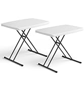 Folding Table- Small Desk Adjustable Height TV Tray for Laptop, Couch, Camping - Heavy Duty Utili...