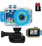 Kids Camera Waterproof HD Digital Action Camera, Boys Girls Toys 3-8 Year Old Birthday Gifts, Kid...