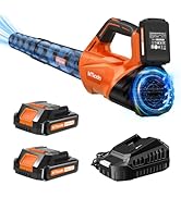 2025 Upgrade Leaf Blower, Leaf Blower Cordless with 2 * 2.6AH Batteries and Fast Charger, 450CFM ...