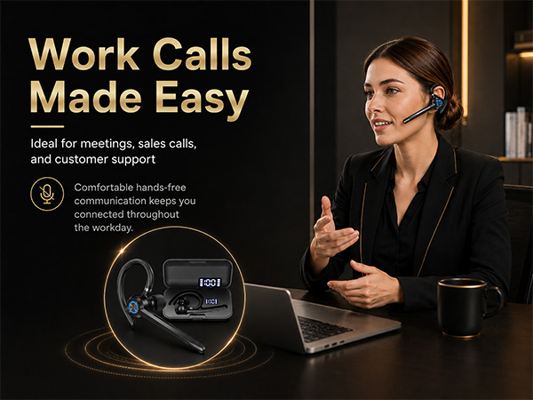 wireless headset with mic for work