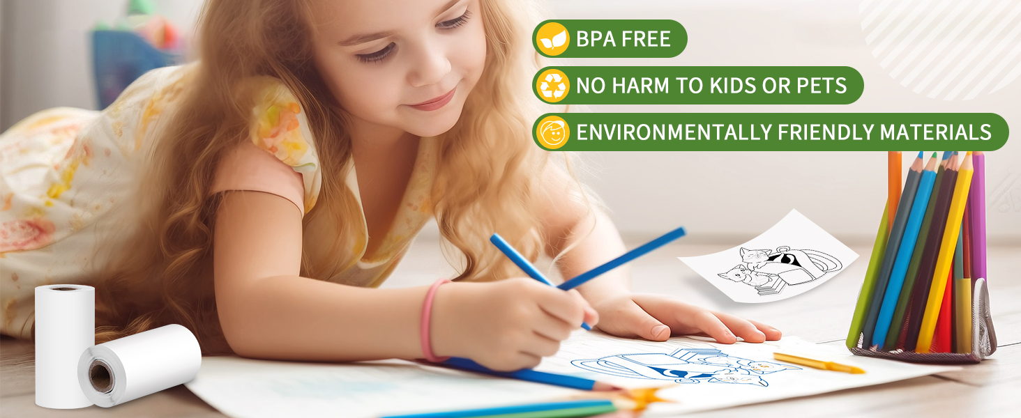 BPA FREE mini printer thermal paper thermal sticker paper