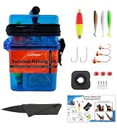 LoDinpo Mini Survival Fishing Kit Small Emergency Fishing Gear Box Pocket Fishing Tackle Travel F...