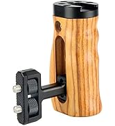 NICEYRIG Universal Side Wooden Handle Handgrip with Cold Shoe for DSLR Camera Cage